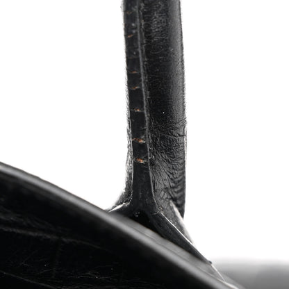 Saint Laurent Calfskin Crocodile Embossed Medium Supple Sac de Jour Black 13 of 14