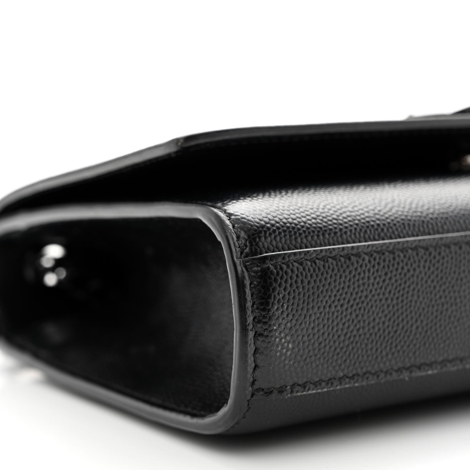 Saint Laurent Grain De Poudre Small Monogram Monochrome Kate Satchel Black 9 of 11