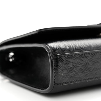 Saint Laurent Grain De Poudre Small Monogram Monochrome Kate Satchel Black 9 of 11