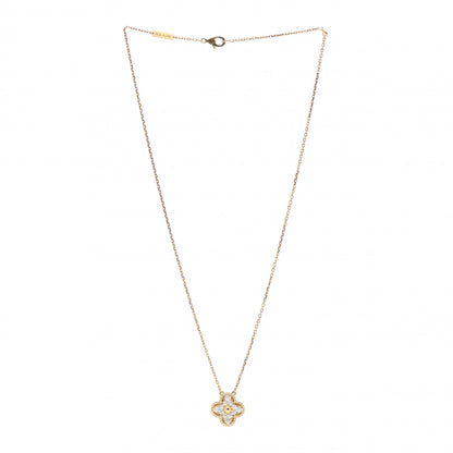 Van Cleef & Arpels 18K Yellow Gold Diamond Vintage Alhambra Pendant Necklace 3 of 4
