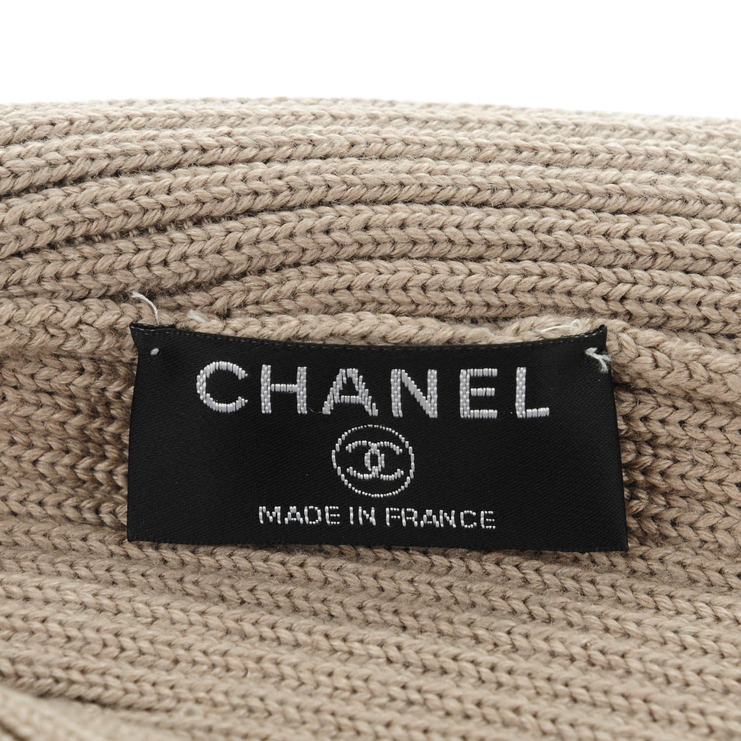 Merino Wool Silk Cashmere CC Beanie Hat Taupe