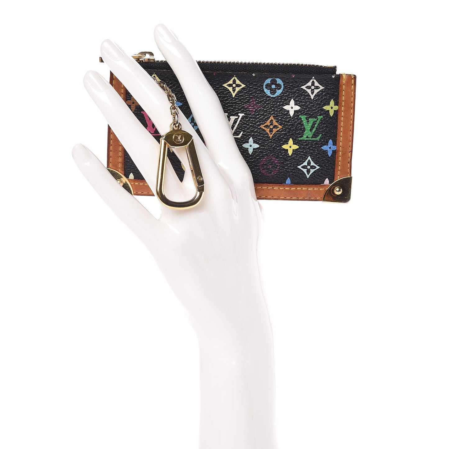 Monogram Multicolor Key Pouch Black