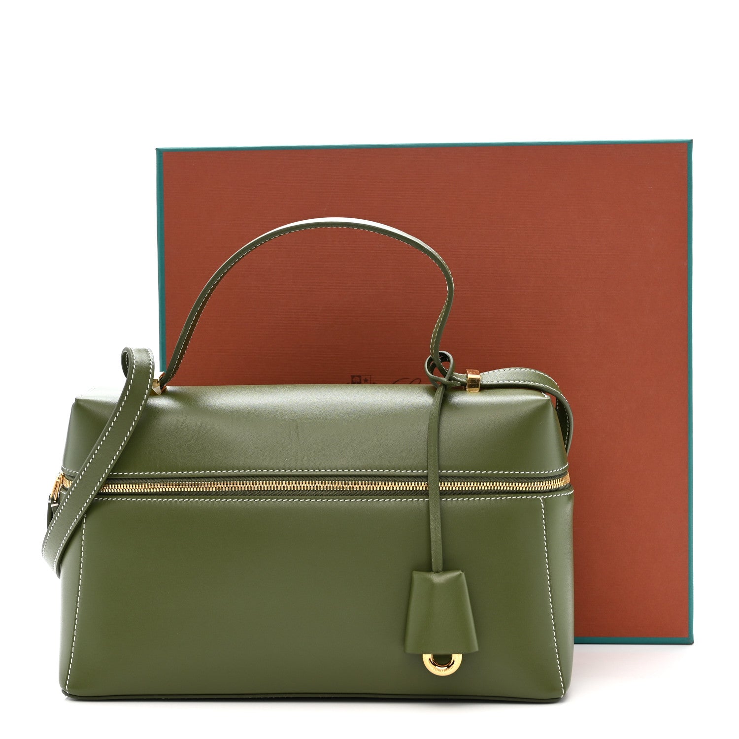 Loro Piana Saddle Calfskin Extra Bag L27 Dark Lichen 10 of 10
