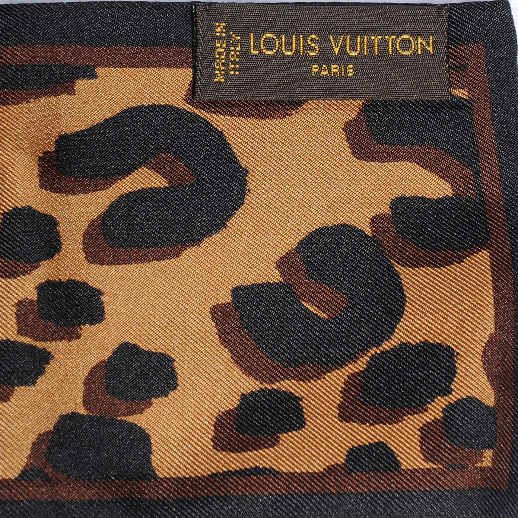 Louis Vuitton Silk Leopard Bandeau Scarf Marron 3 of 3