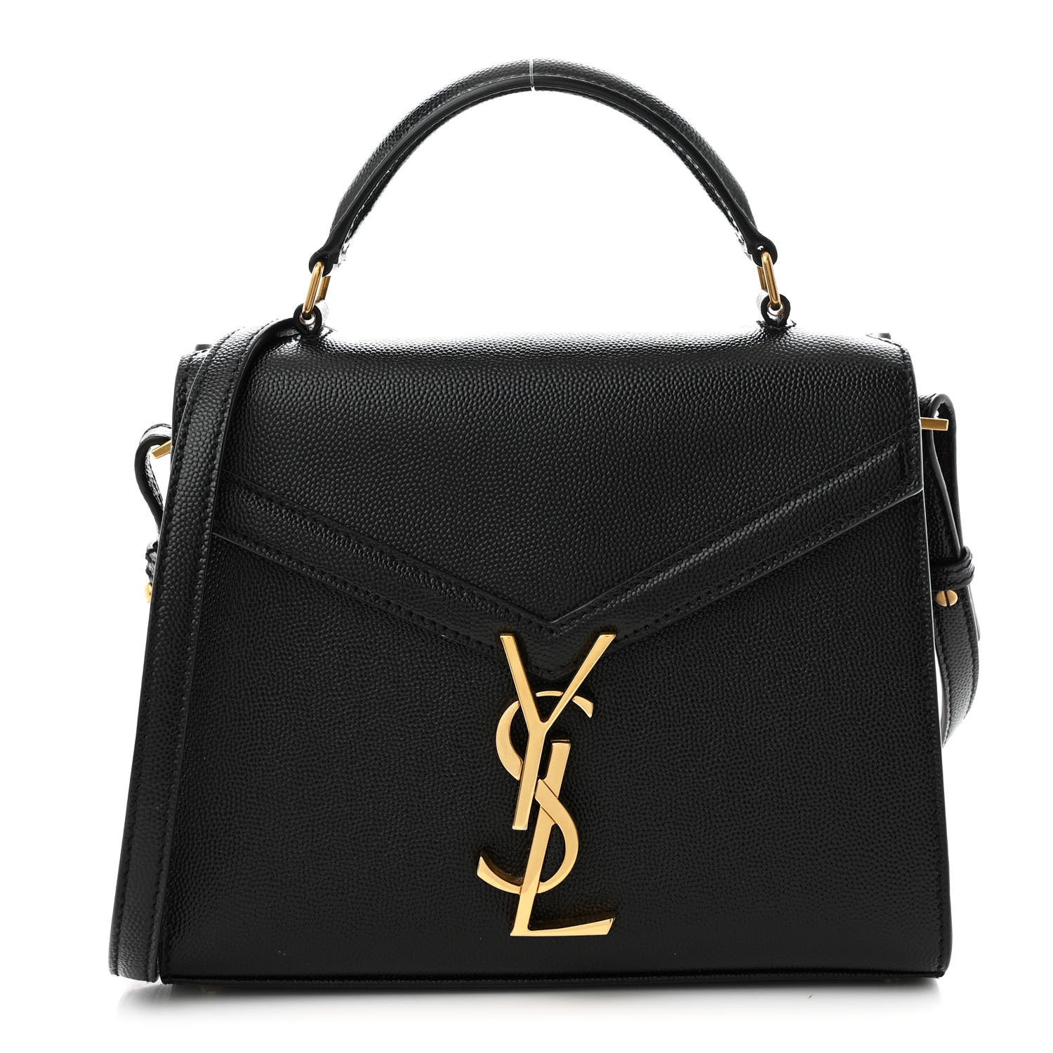 Saint Laurent Grain de Poudre Mini Classic Monogram Cassandra Top Handle Black 1 of 11