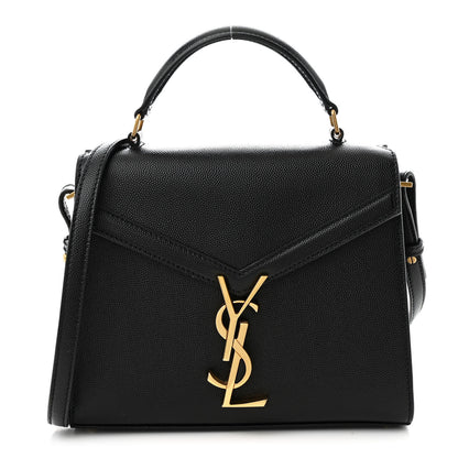 Saint Laurent Grain de Poudre Mini Classic Monogram Cassandra Top Handle Black 1 of 11