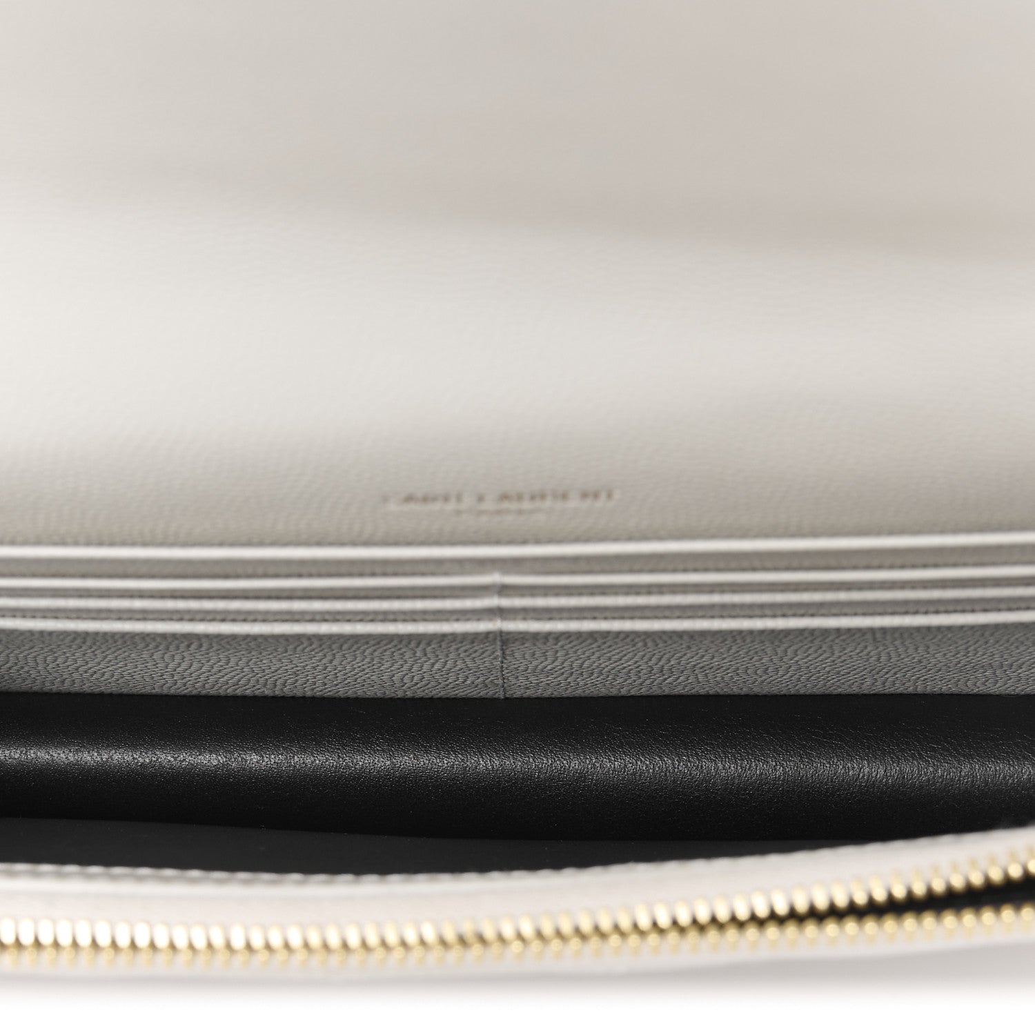 Saint Laurent Grain De Poudre Matelasse Chevron Monogram Envelope Chain Wallet Crema Soft 5 of 11