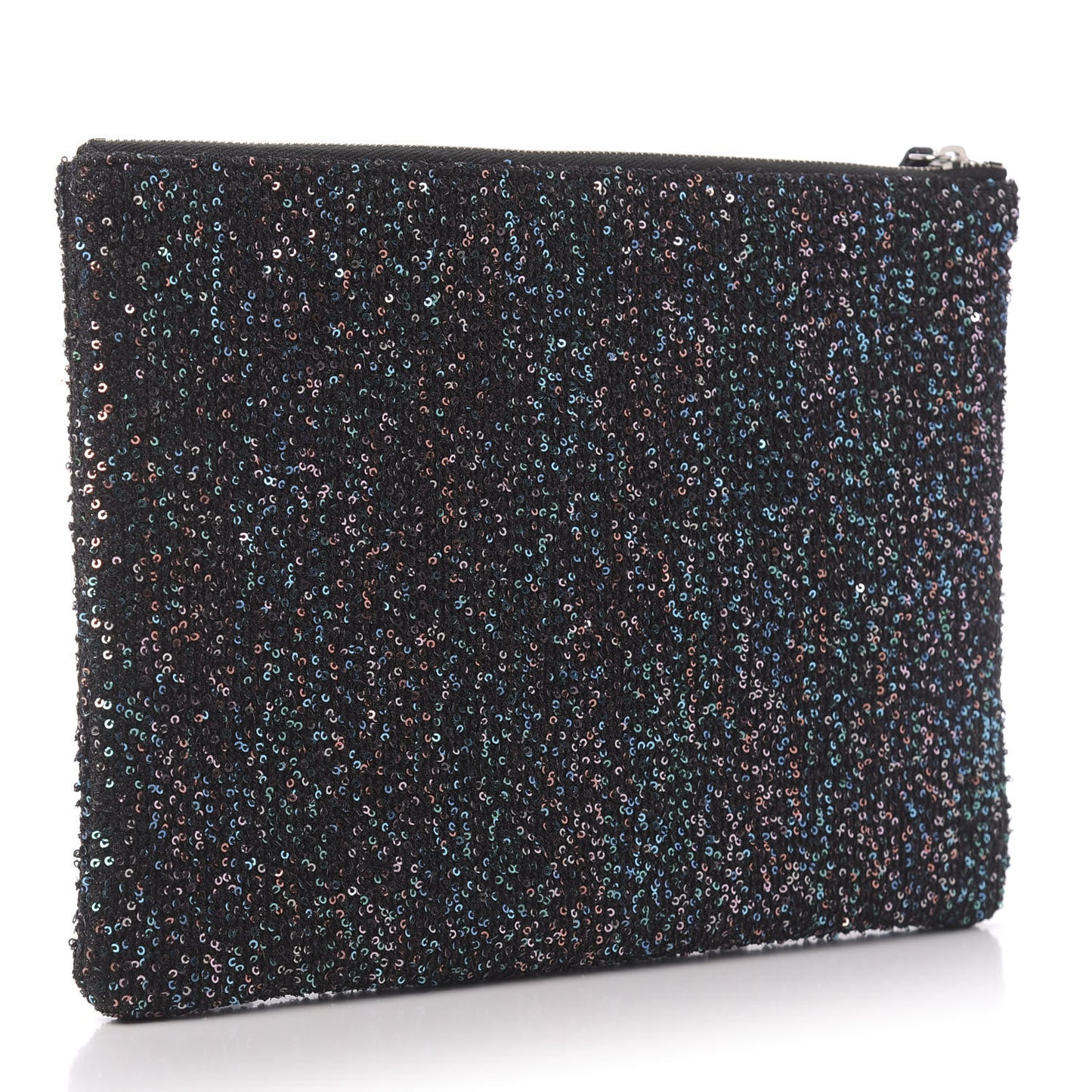 Canvas Sequin Medium Deauville Cosmetic Pouch Black