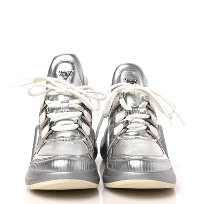 Louis Vuitton Metallic Calfskin Technical Nylon LV Archlight Sneakers 39 Silver 3 of 12