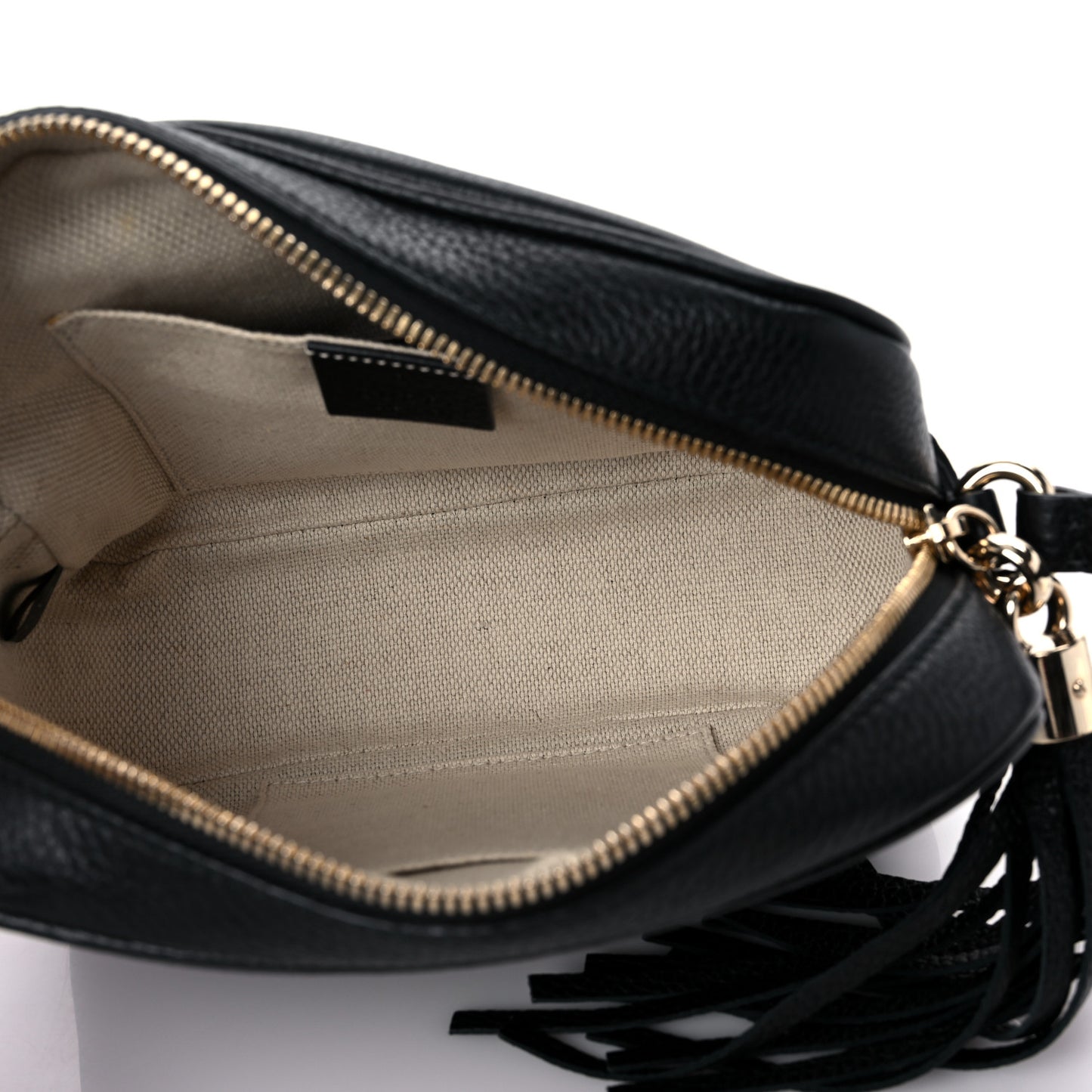 Pebbled Calfskin Small Soho Disco Bag Black