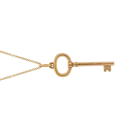 Tiffany 18K Rose Gold Small Oval Key Pendant Necklace 4 of 6