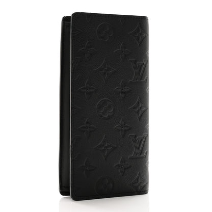 Louis Vuitton Calfskin Monogram Shadow Brazza Wallet Black 3 of 7
