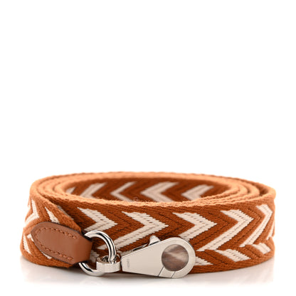 Hermes Toile Swift 25mm Sangle ZigZag Shoulder Strap Gold White 1 of 6