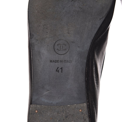 Chanel Lambskin Patent Cap Toe Ballerina Flats 41 Black 10 of 15