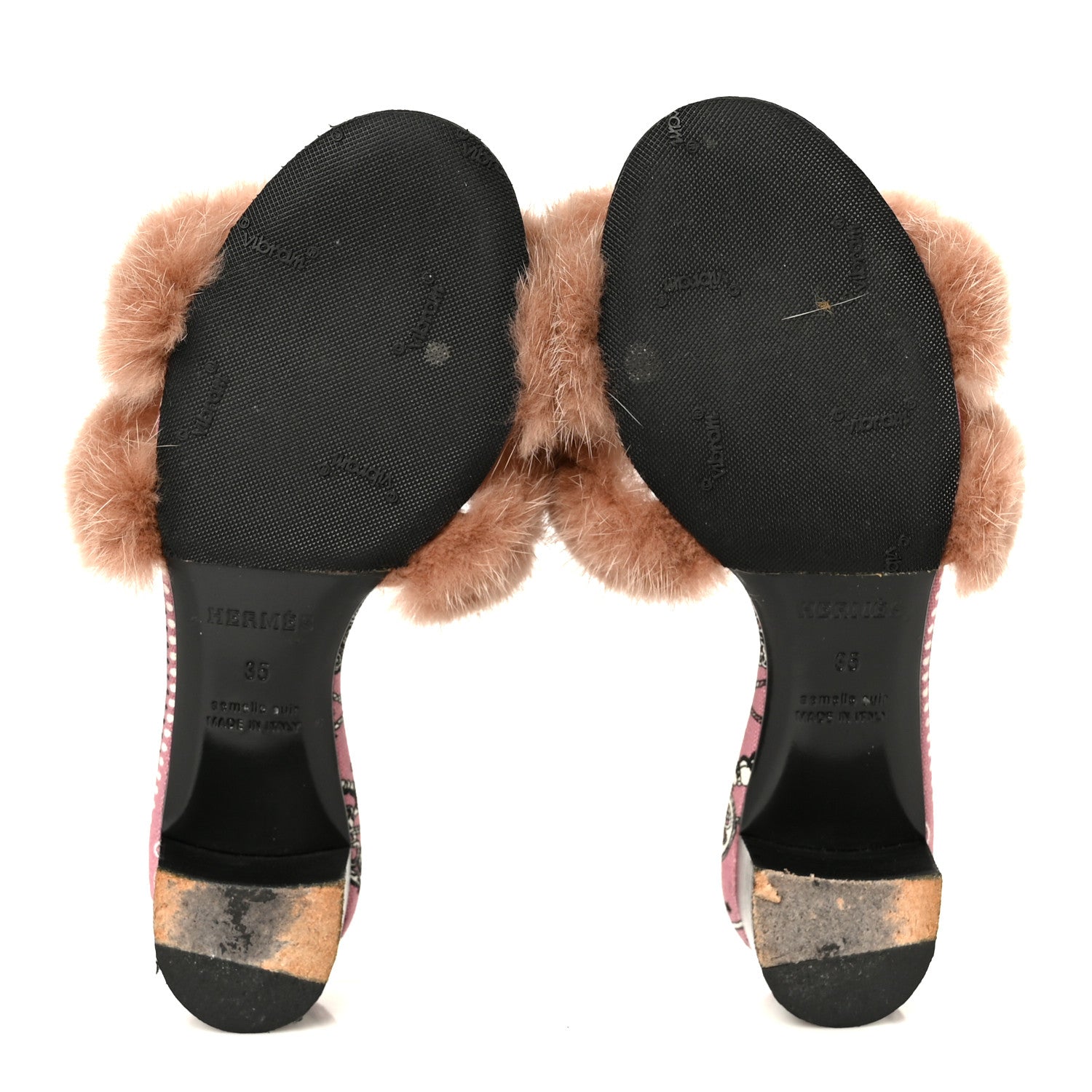 Hermes Mink Fur Oasis Sandals 35 Granit Pink 6 of 9