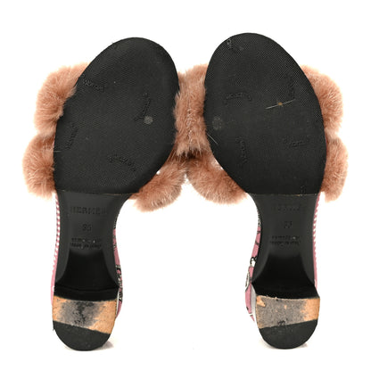 Hermes Mink Fur Oasis Sandals 35 Granit Pink 6 of 9