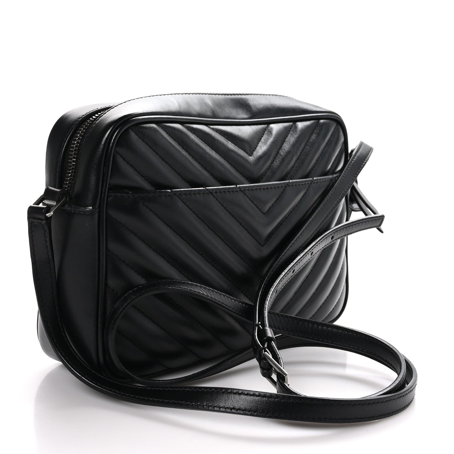 Saint Laurent Calfskin Matelasse Monogram Lou Camera Bag Black 3 of 10