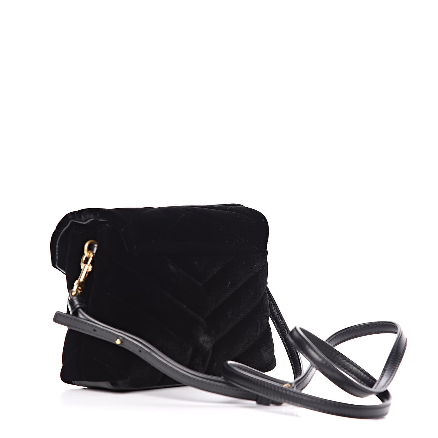 Velvet Y Quilted Monogram Toy Loulou Chain Satchel French Black