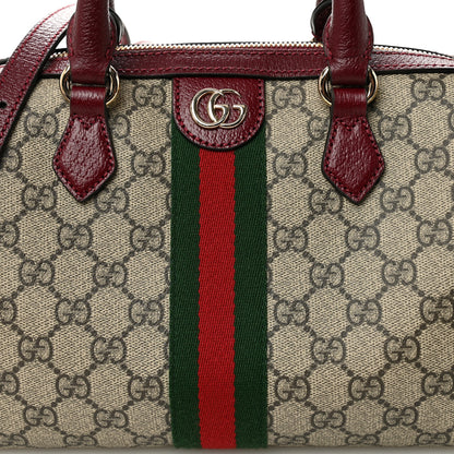 Gucci GG Supreme Monogram Web Medium Ophidia Top Handle Bag Beige Bordeaux 8 of 12