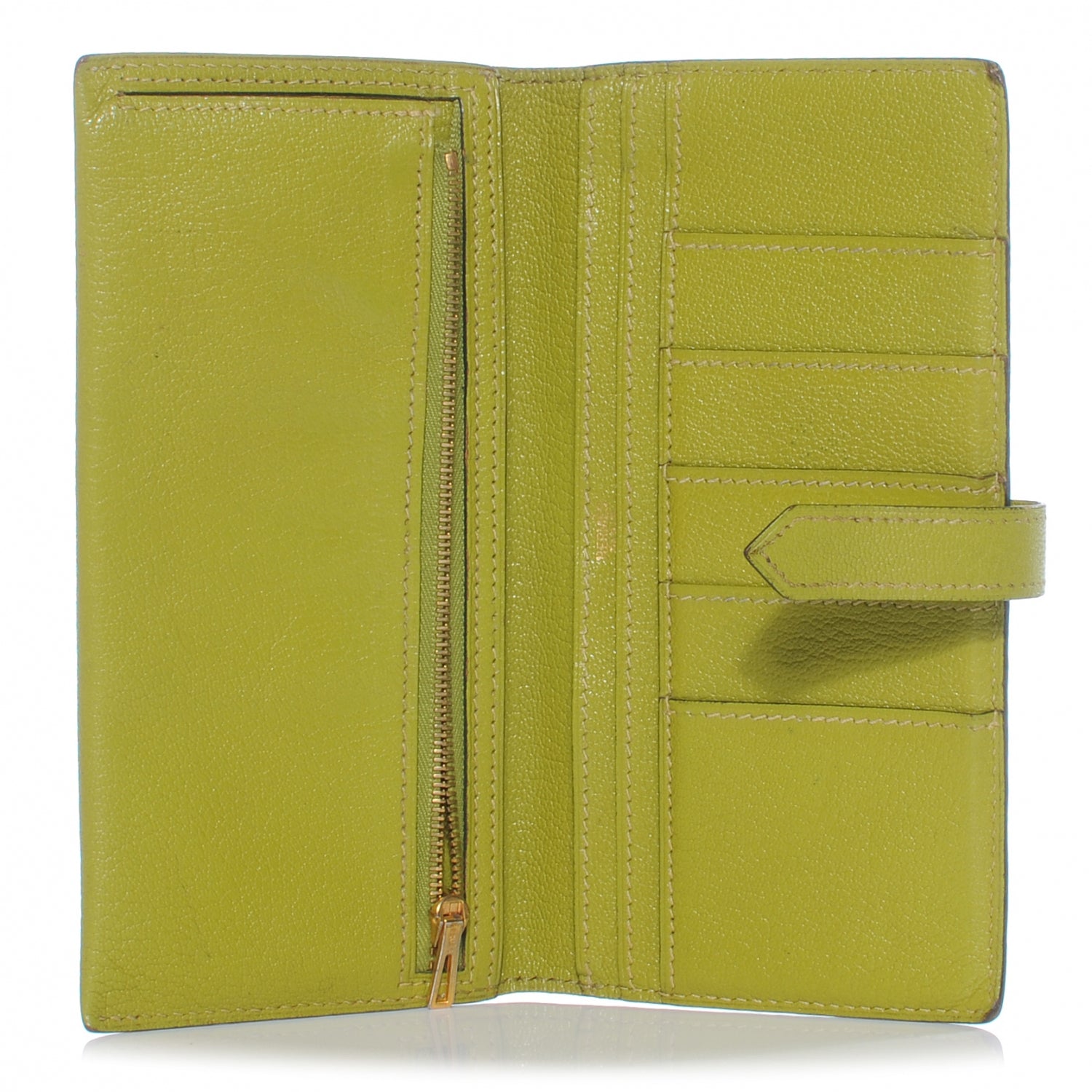Hermes Chevre Mysore Bearn Wallet Vert Anis 6 of 7