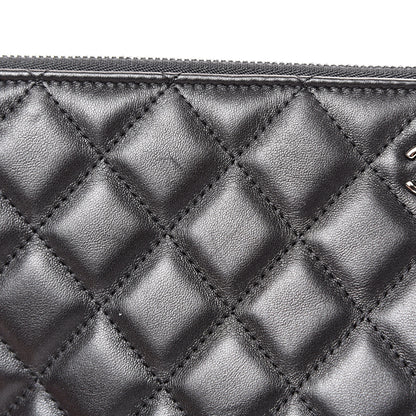 Chanel Lambskin Quilted Large Cosmetic Case Black 7 of 7
