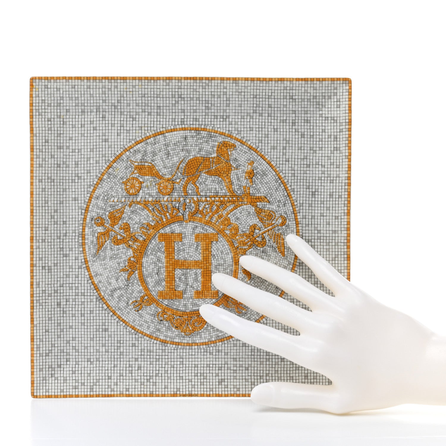 Hermes Porcelain Mosaique au 24 Square Plate 9.1" 2 of 7