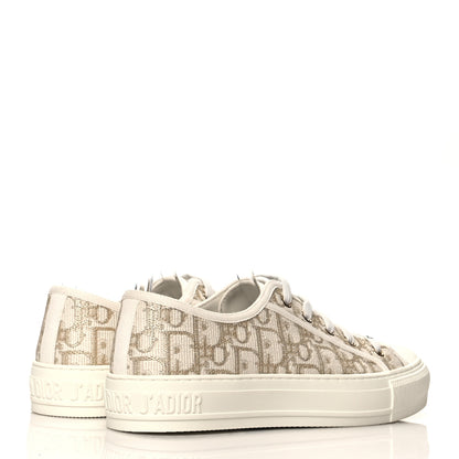 Christian Dior Canvas Oblique Walk'N'Dior Low Top Sneakers 38 Gold 4 of 8