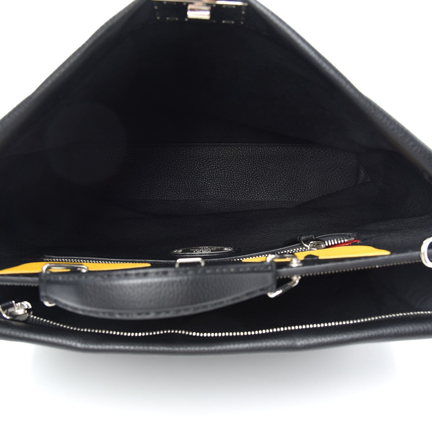 Cuoio Romano Selleria Monster Eyes Inlay Large Mens Peekaboo Iconic Essential Satchel Black Sunflower
