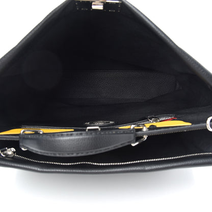 Fendi Cuoio Romano Selleria Monster Eyes Inlay Large Mens Peekaboo Iconic Essential Satchel Black Sunflower 4 of 8