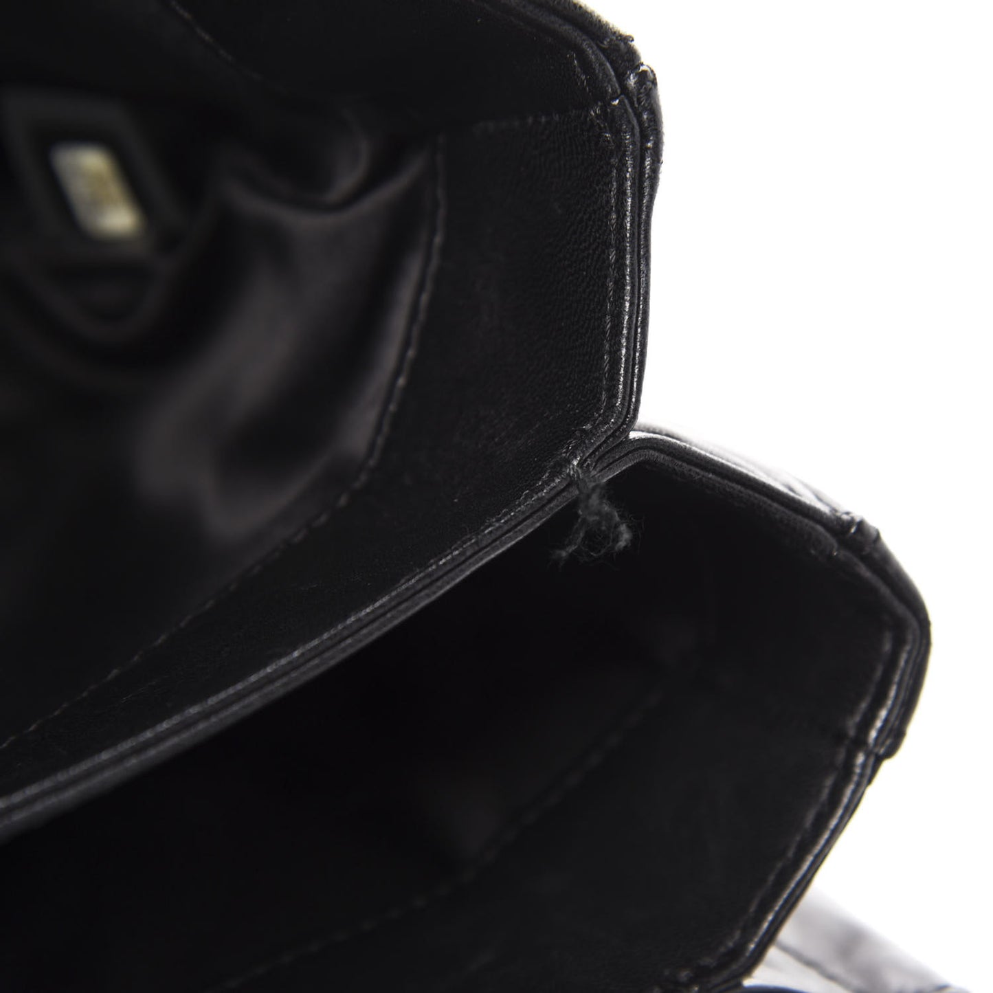 Lambskin Quilted Jumbo 3 Flap Black