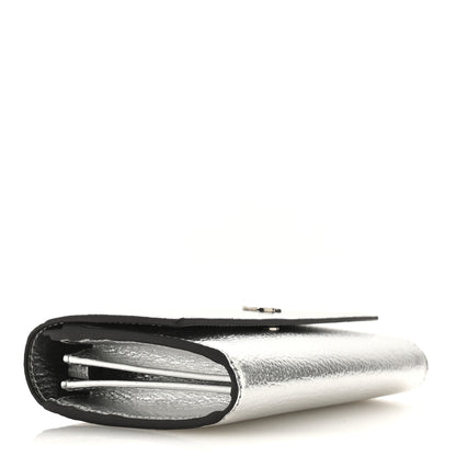 Gucci Metallic Dollar Calfskin GG Marmont Continental Wallet Silver 4 of 8