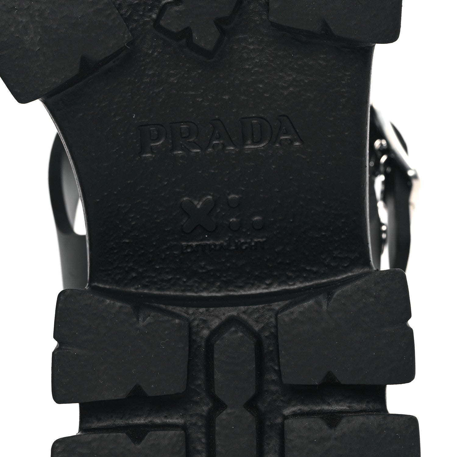 Prada Foam Rubber Triangle Logo Monolith 55mm Cage Sandals 37 Black 6 of 7