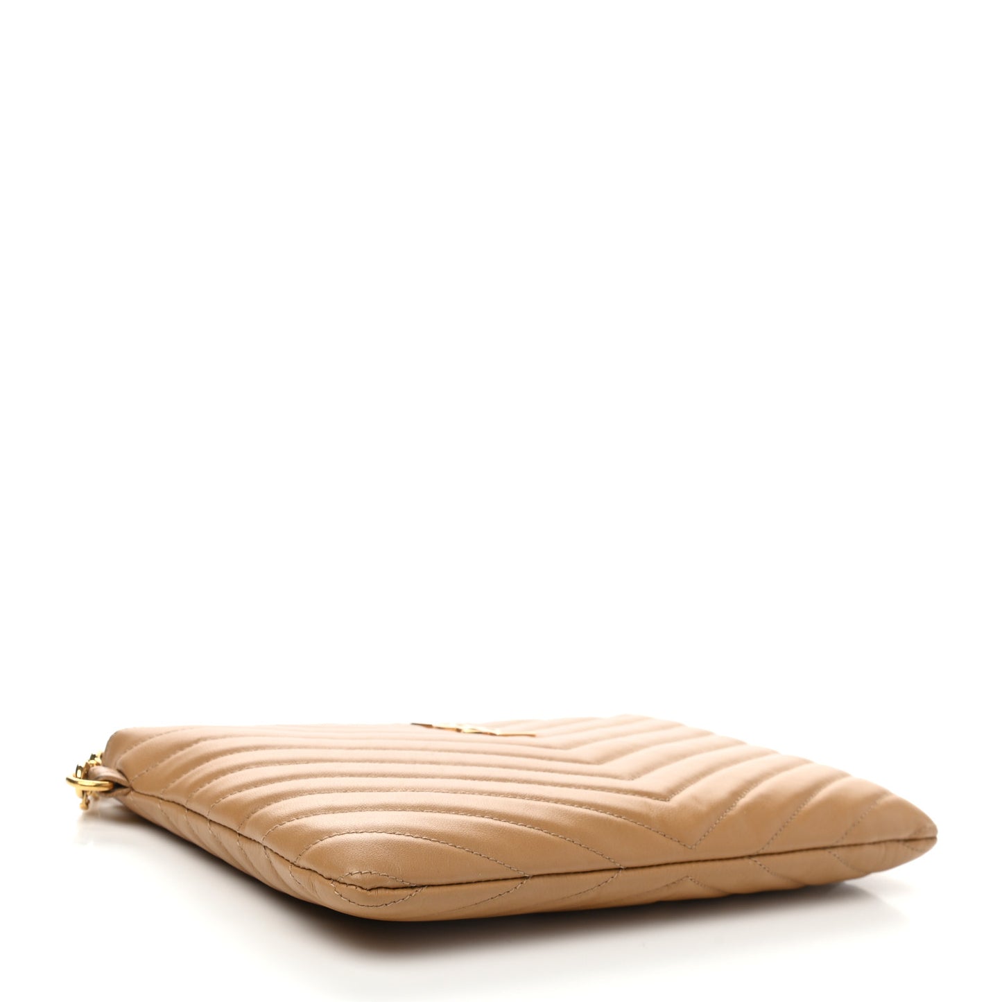 Calfskin Matelasse Chevron Monogram A5 Wristlet Dune