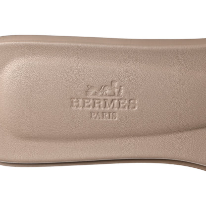 Hermes Box Calfskin Oran Sandals 37.5 Beige Mastic 7 of 10