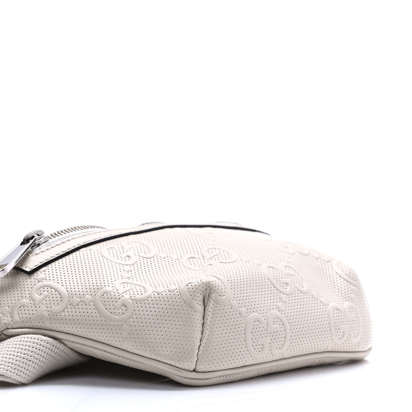 Calfskin GG Tennis Embossed Belt Bag Mystic White