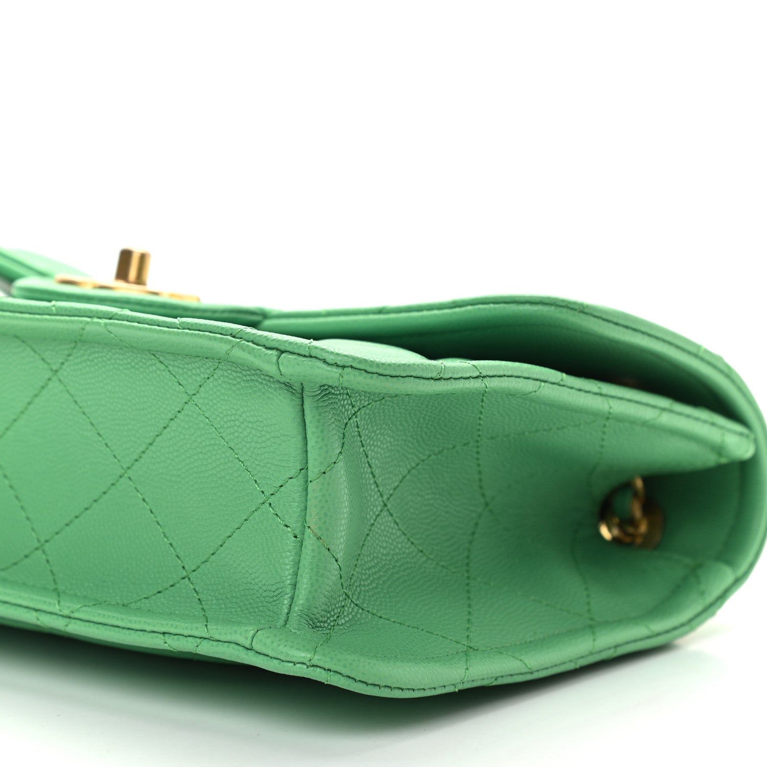 Chanel Caviar Quilted Medium Sweet Classic Flap Green 8 of 10