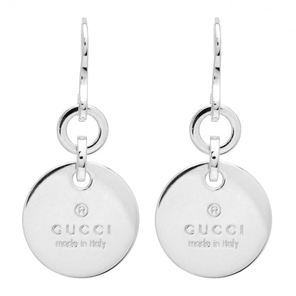 Gucci Sterling Silver Trademark Round Drop Earrings 1 of 4
