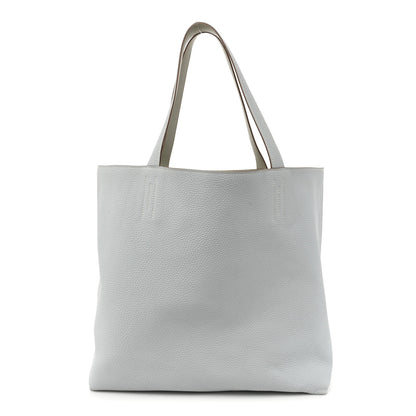 Hermes Veau Sikkim Taurillon Clemence Double Sens 36 Reversible Tote Bleu Pale Gris Perle 1 of 24