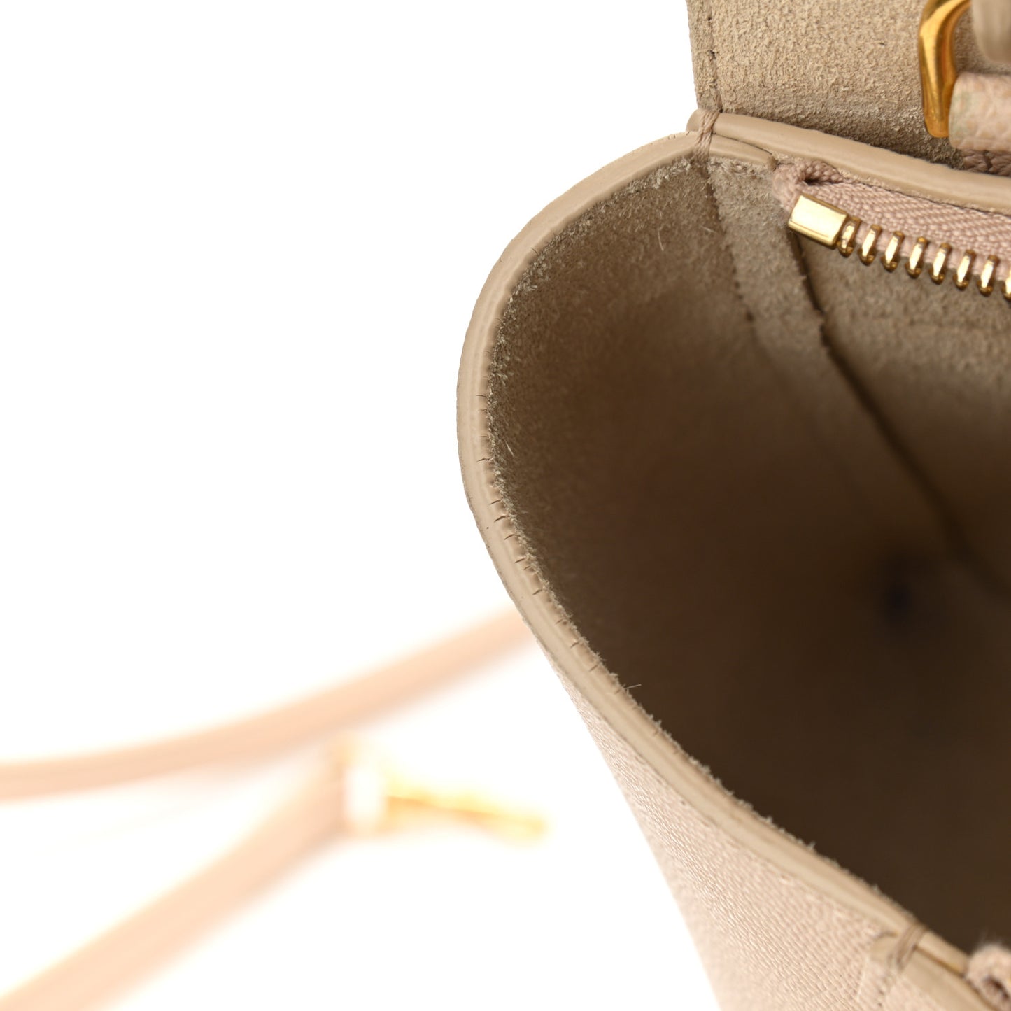 Grained Calfskin Nano Belt Bag Powder