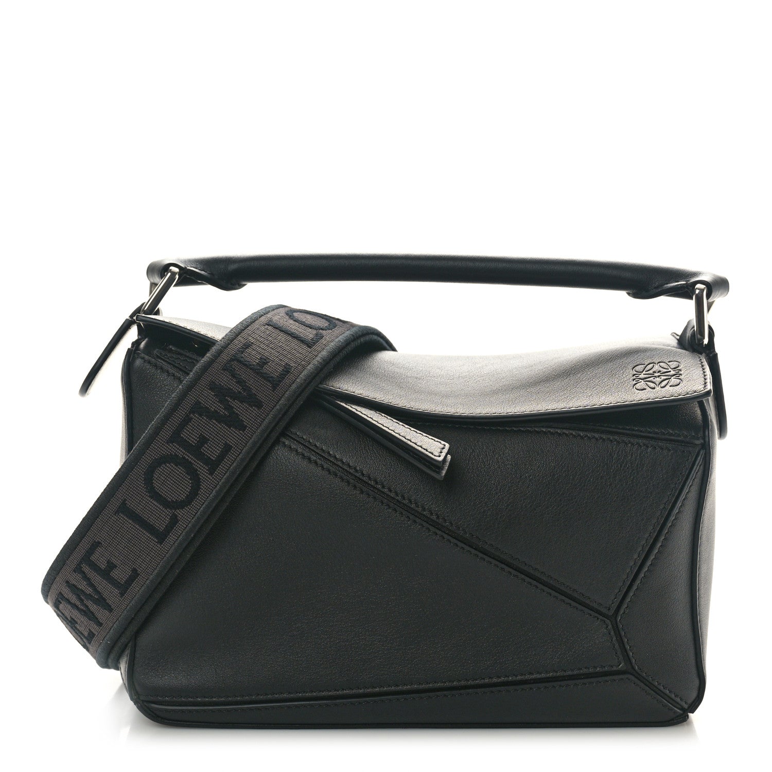 Loewe Satin Calfskin Small Puzzle Bag Black 1 of 9