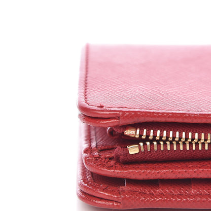 Prada Saffiano Compact Wallet Fuoco 9 of 11