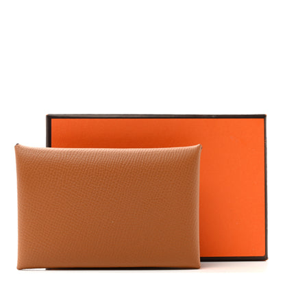 Hermes Epsom Calvi Card Case Gold 8 of 8