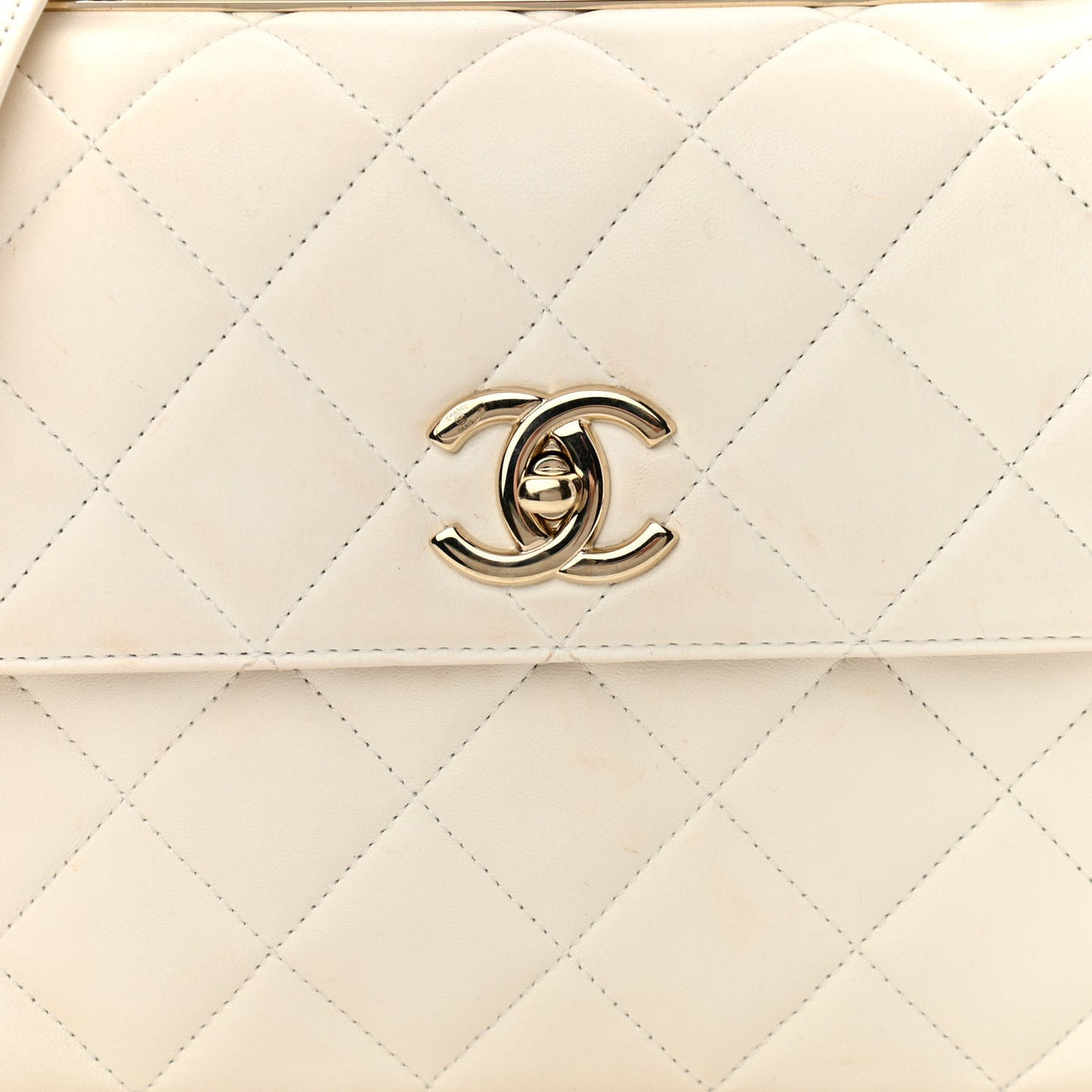 Lambskin Quilted Small Trendy CC Dual Handle Flap Bag White