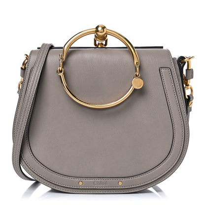 Chloe Calfskin Suede Medium Nile Bracelet Bag Motty Grey 1 of 19