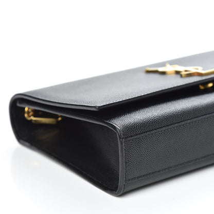 Saint Laurent Grain De Poudre Medium Classic Monogram Kate Satchel Black 8 of 10