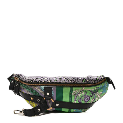 Versace Nylon Calfskin Barocco Mosaic Print Bondage Belt Bag Jacaranda Multicolor 2 of 8