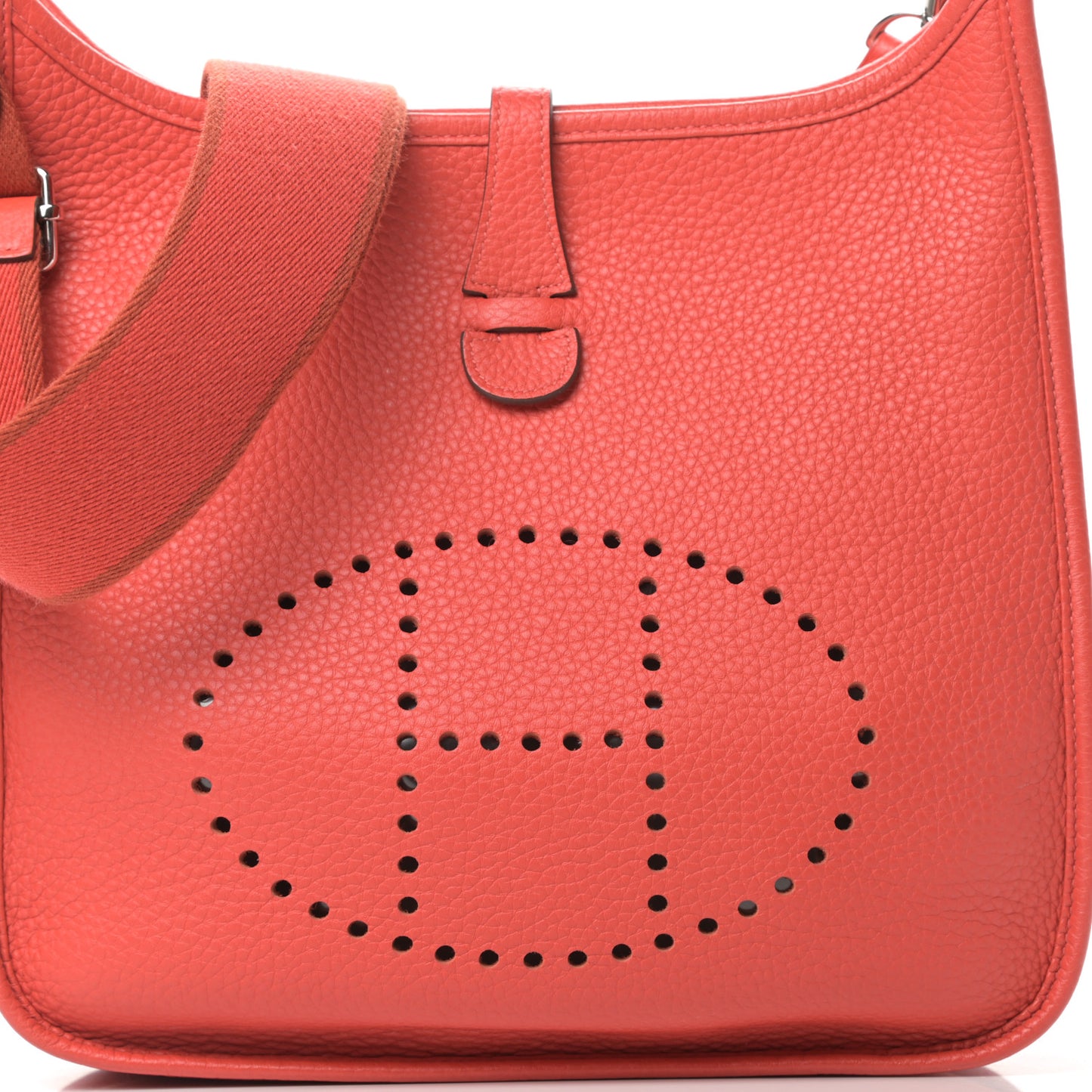 Taurillon Clemence Amazone Evelyne III PM Orange Poppy Rouge Casaque