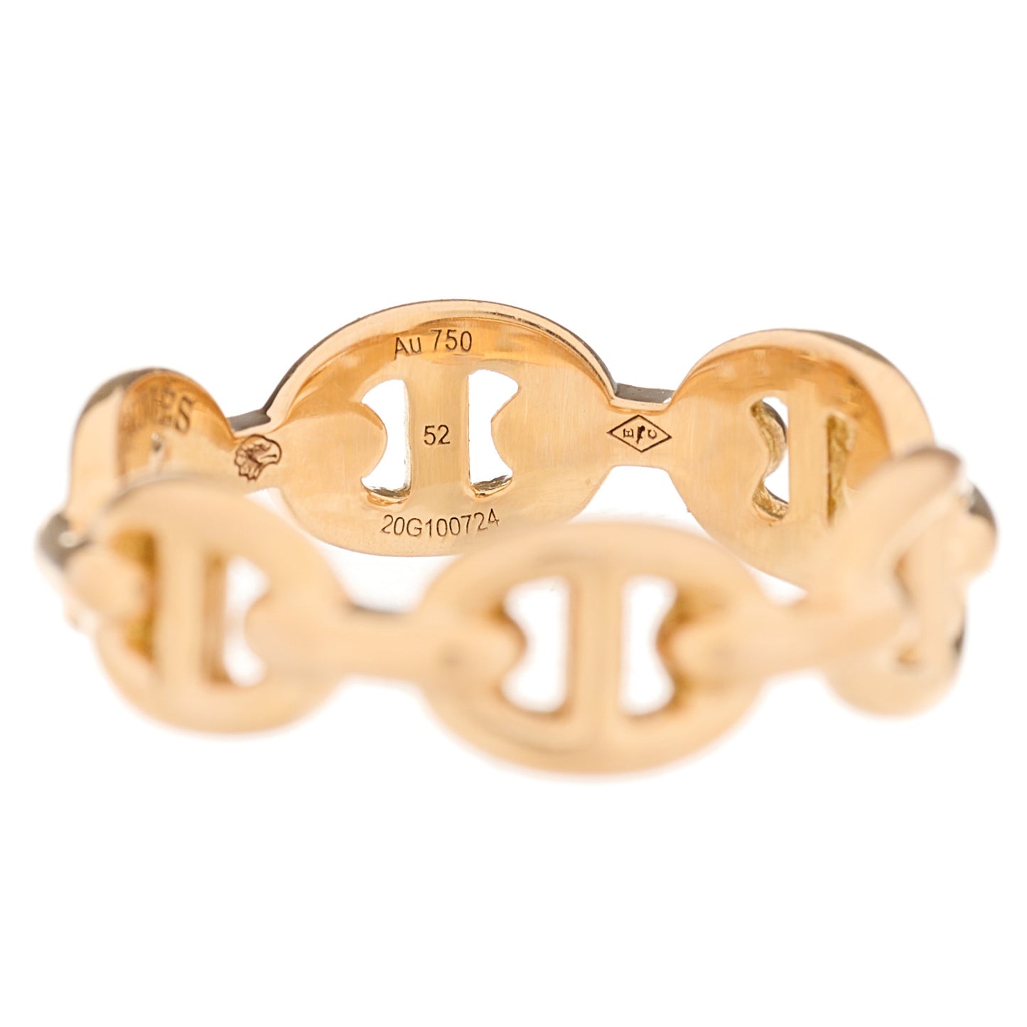 18K Rose Gold PM Chaine D'Ancre Enchainee Ring 52 6