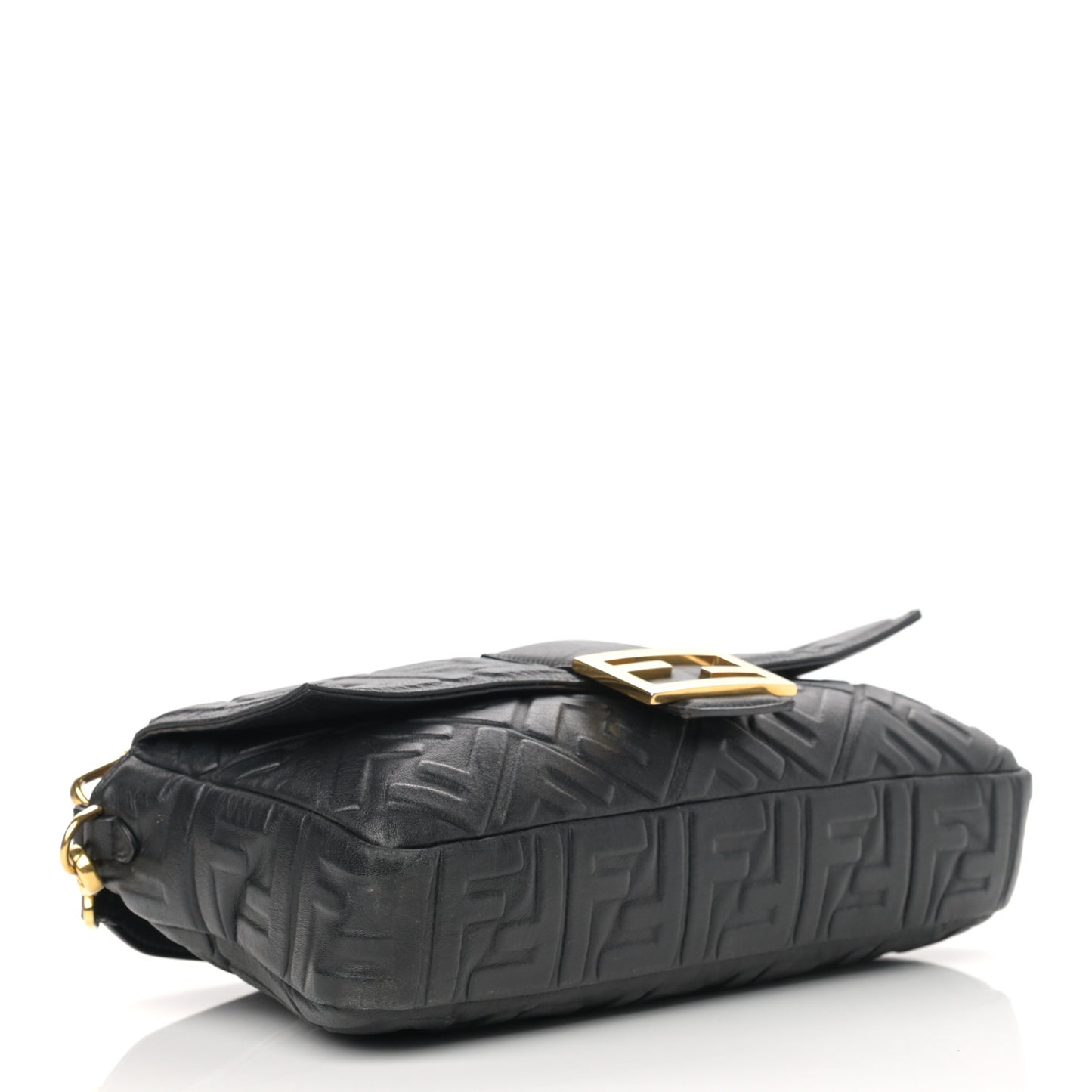 Nappa FF 1974 Embossed Large Baguette Black