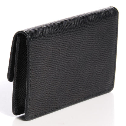 Prada Saffiano Metal Flap Card Holder Black 3 of 8